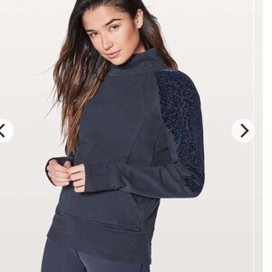 Lululemon Athletica Floral Flock Navy Pullover Sweater